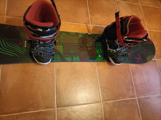Tabla de Snowboard con Fijaciones