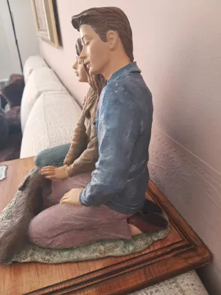 Figura pareja con perro Hecho a mano