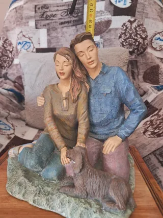Figura pareja con perro Hecho a mano
