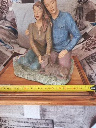 Figura pareja con perro Hecho a mano
