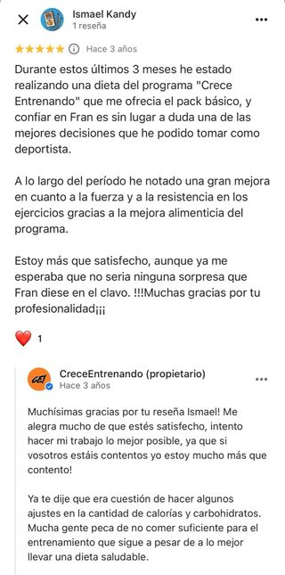 Dietista y entrenador titulado | +6 años exp.