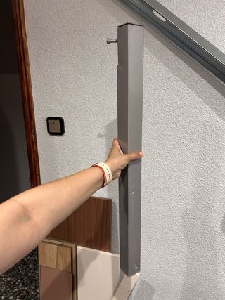 Mesa de cocina cristal y madera gris