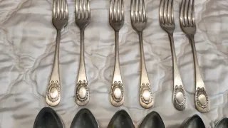 Cubiertos antiguos,bañados en Plata. OrfebreR.Atón