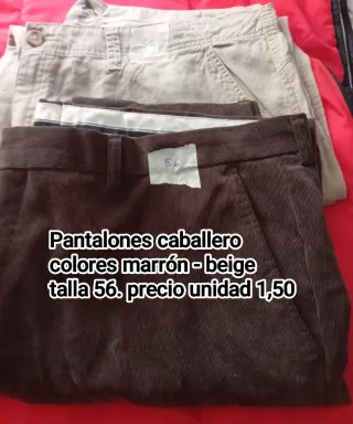 Pantalones caballero talla 56 marron/beige