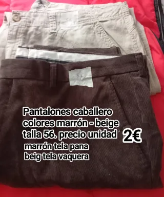 Pantalones caballero talla 56 marron/beige