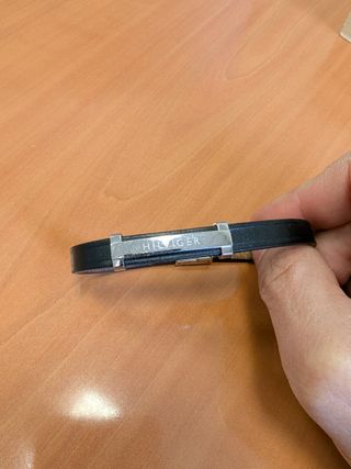 Tommy Hilfiger Pulsera para Hombre de Cuero negro