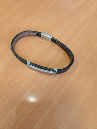 Tommy Hilfiger Pulsera para Hombre de Cuero negro