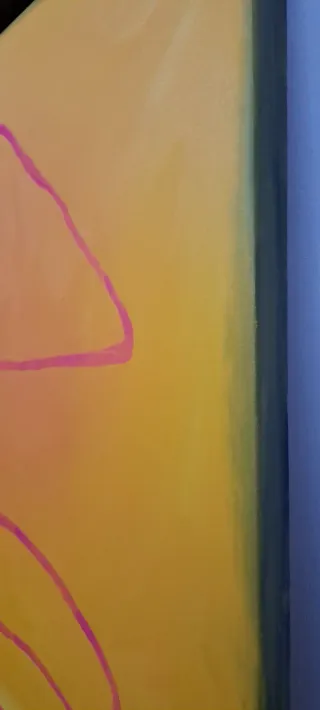 Cuadro abstracto anaranjado amarillo rosa vibrante