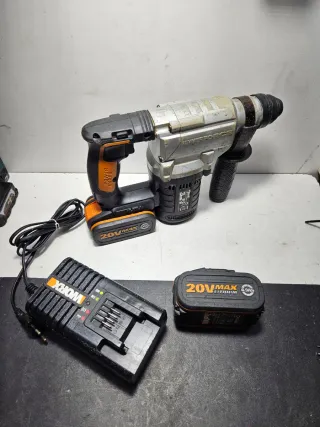 Taladro Percutor Worx 20V con Baterías y Cargador