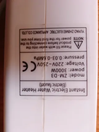 Calentador Agua Eléctrico Instantáneo