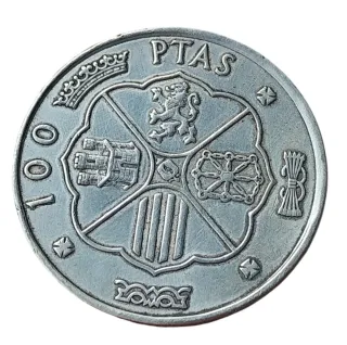 100 Pesetas 1966☆67 F.Franco Error Desplazada RRR