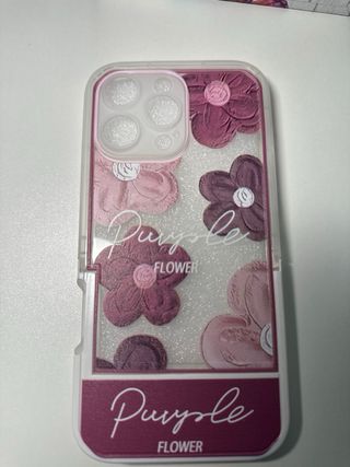 Funda iPhone 16 Pro Max Flores Moradas