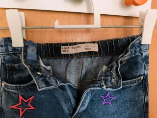 Abrigo niña rosa talla 7/8 y vaquero.