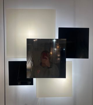 Lampada soffitto vetri quadrati nero/bianco