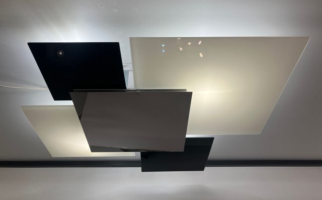 Lampada soffitto vetri quadrati nero/bianco
