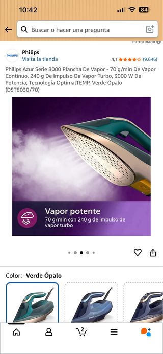 Philips Azur Serie 8000 Plancha Vapor