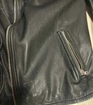 Chaqueta Biker Cuero Stradivarius Negra