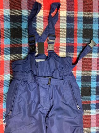 Pantaloni sci bambino blu con bretelle