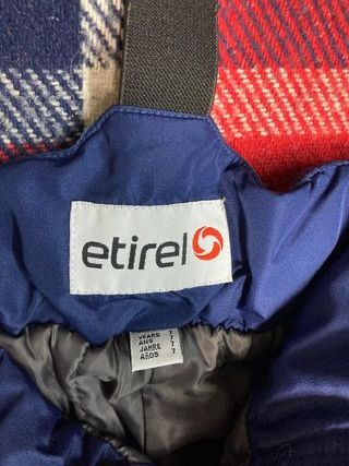 Pantaloni sci bambino blu con bretelle
