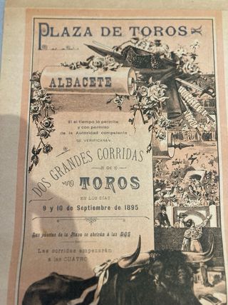 CARTEL TOROS ALTERNATIVA MANCHEGUITO EN ALBACETE