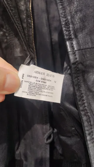 Giacca Armani Jeans Pelle Nera