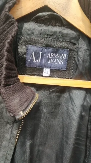 Giacca Armani Jeans Pelle Nera
