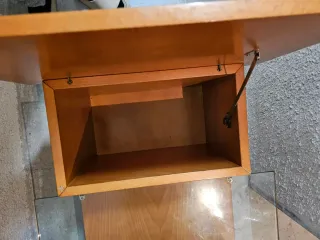 Mesa de centro cristal y madera