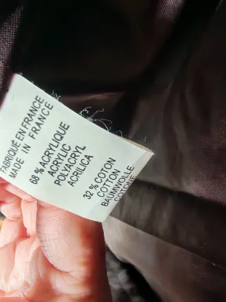 Abrigo pelo beige y marrón fabricado en Francia