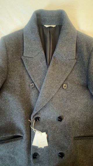 Abrigo Zara Man Cruzado Gris Talla S