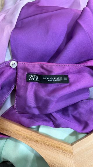 Vestido largo degradado morado y verde