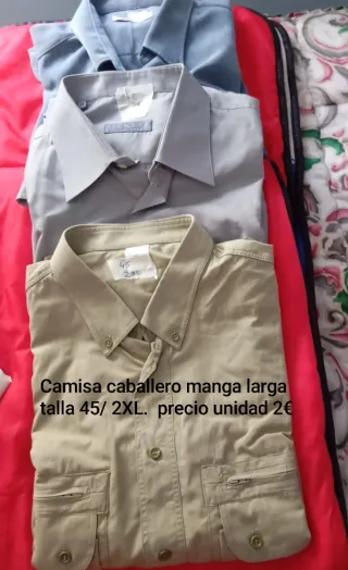 Camisa Caballero Manga Larga Talla 45/2XL