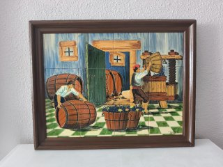 Mural in ceramica La Bodega dipinto a mano