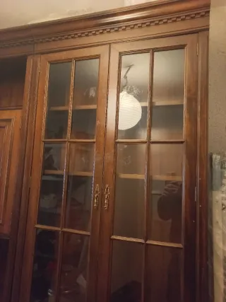 Mueble Salón Madera Vitrina Clásico