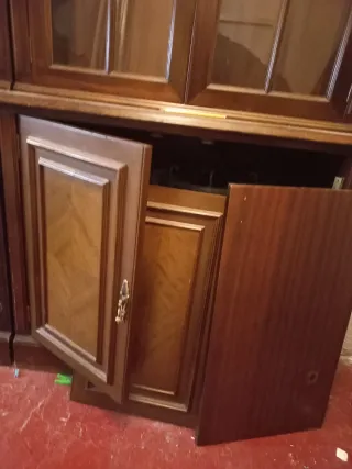 Mueble Salón Madera Vitrina Clásico