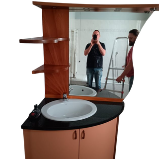 Mobile bagno legno e pietra