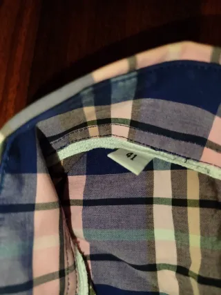 Camisa cuadros El Ganso azul y rosa