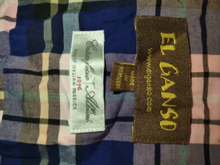 Camisa cuadros El Ganso azul y rosa