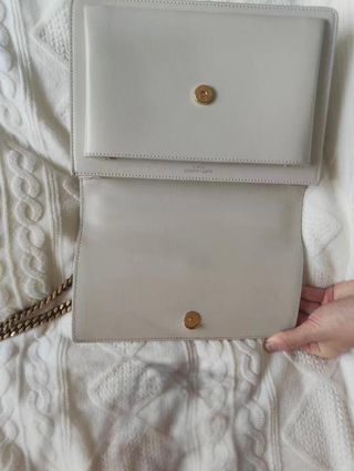 Bolso YSL Piel Blanco y Dorado
