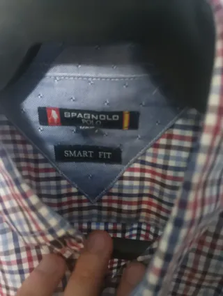 Camisa Spagnolo cuadros azul y rojo