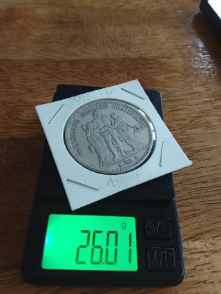 Moneda 5 Francos Plata Francesa 1875