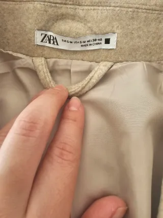 Abrigo paño Zara Beige