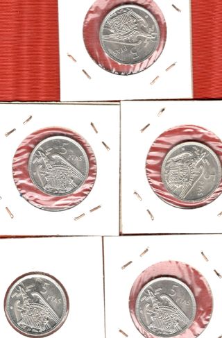 5 Pesetas Franco 1957 *72 y *73   Sin Circular