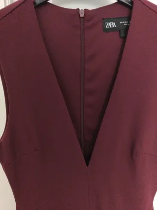 Vestido Zara Talla S Burdeos