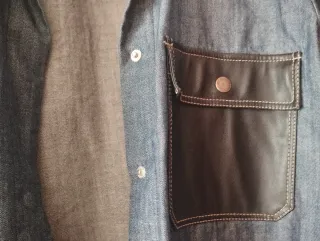 Camisa vaquera Zara con detalles polipiel