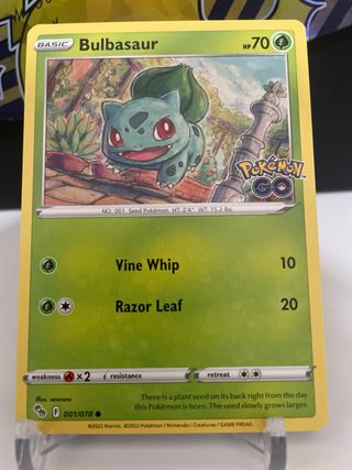 Pack 3 Cartas Pokémon: Bulbasaur, Squirtle, Charma
