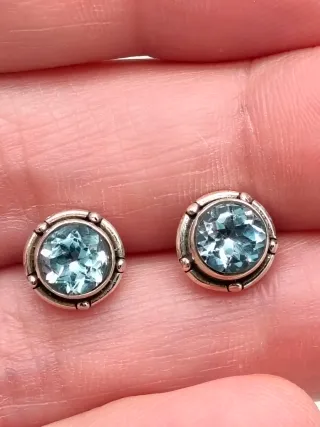 Pendientes Plata 925 y Topacio Azul