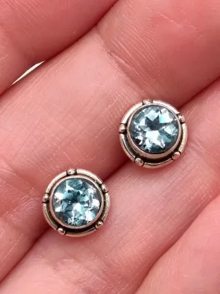 Pendientes Plata 925 y Topacio Azul