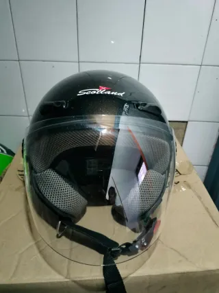 Casco Moto Scooter Negro Scotland