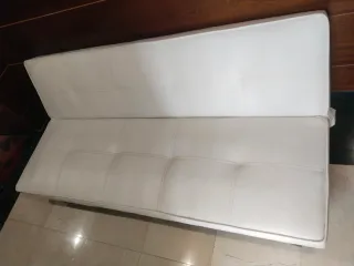 Sofá cama blanco polipiel