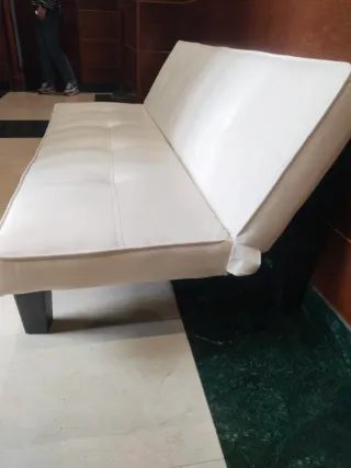 Sofá cama blanco polipiel